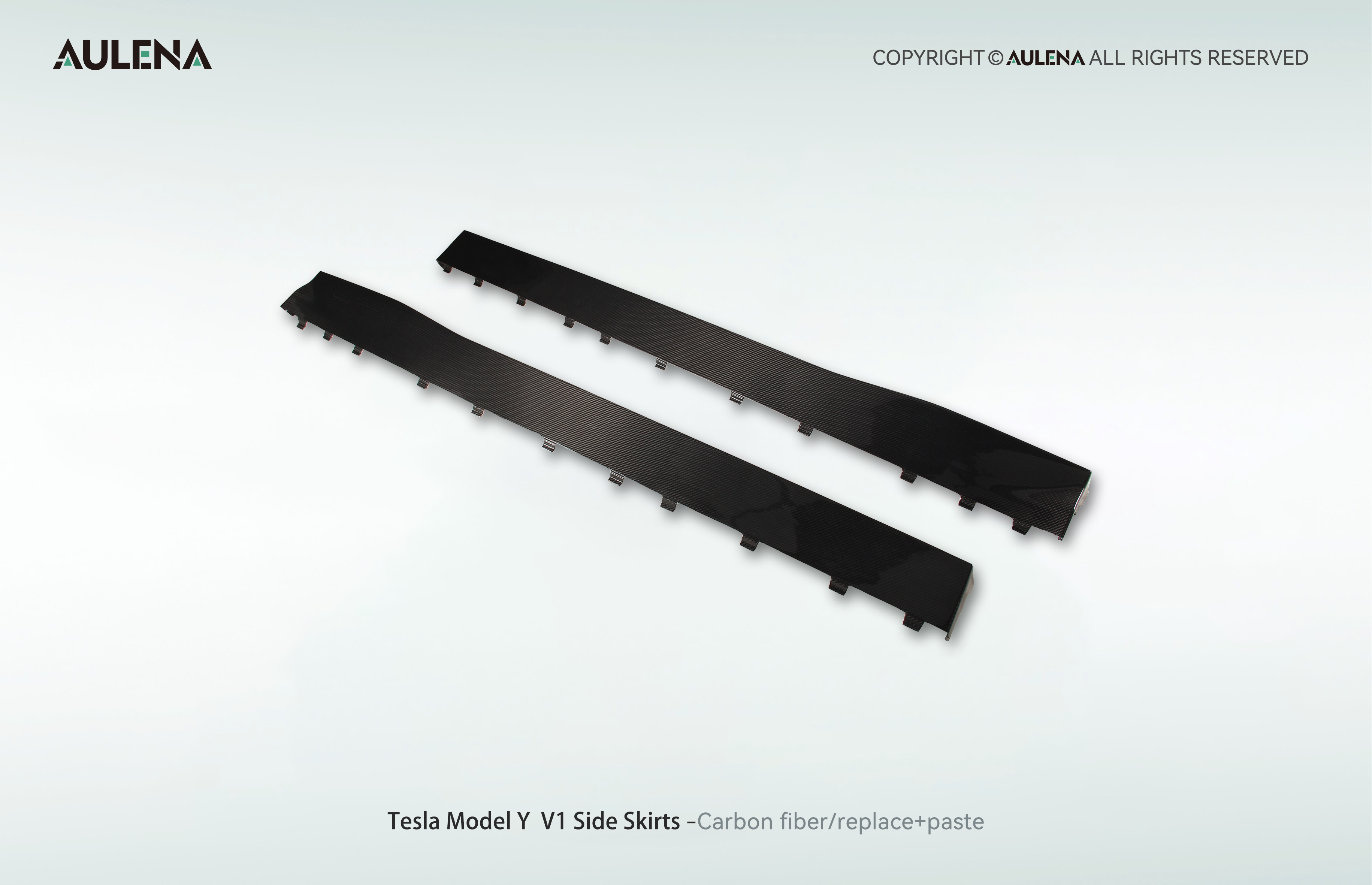 Tesla Model Y Aulena Design dry carbon performance Side Skirts V1