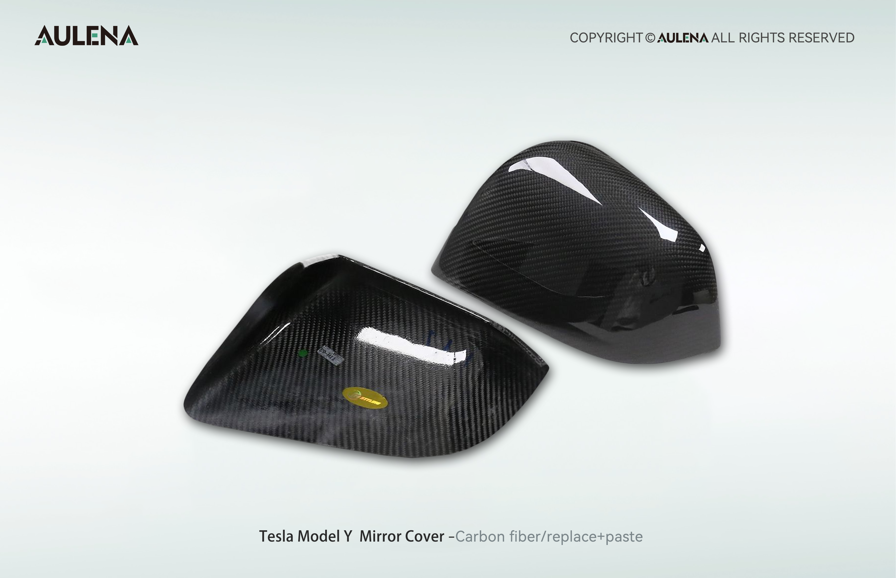 Tesla Model Y Aulena Design dry carbon performance Mirror Covers V1