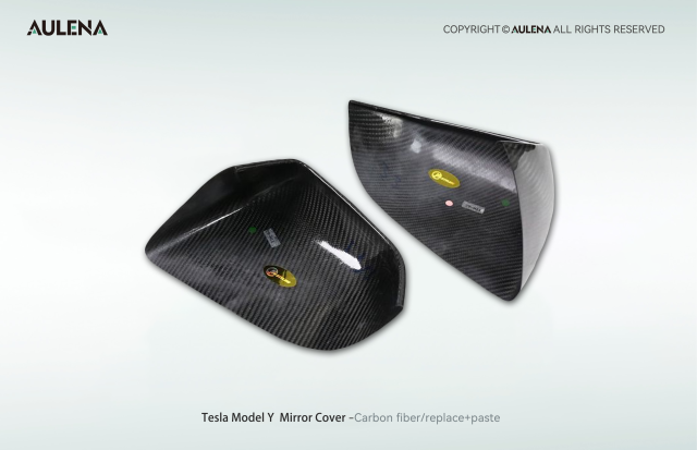 Tesla Model Y Aulena Design dry carbon performance Mirror Covers V1