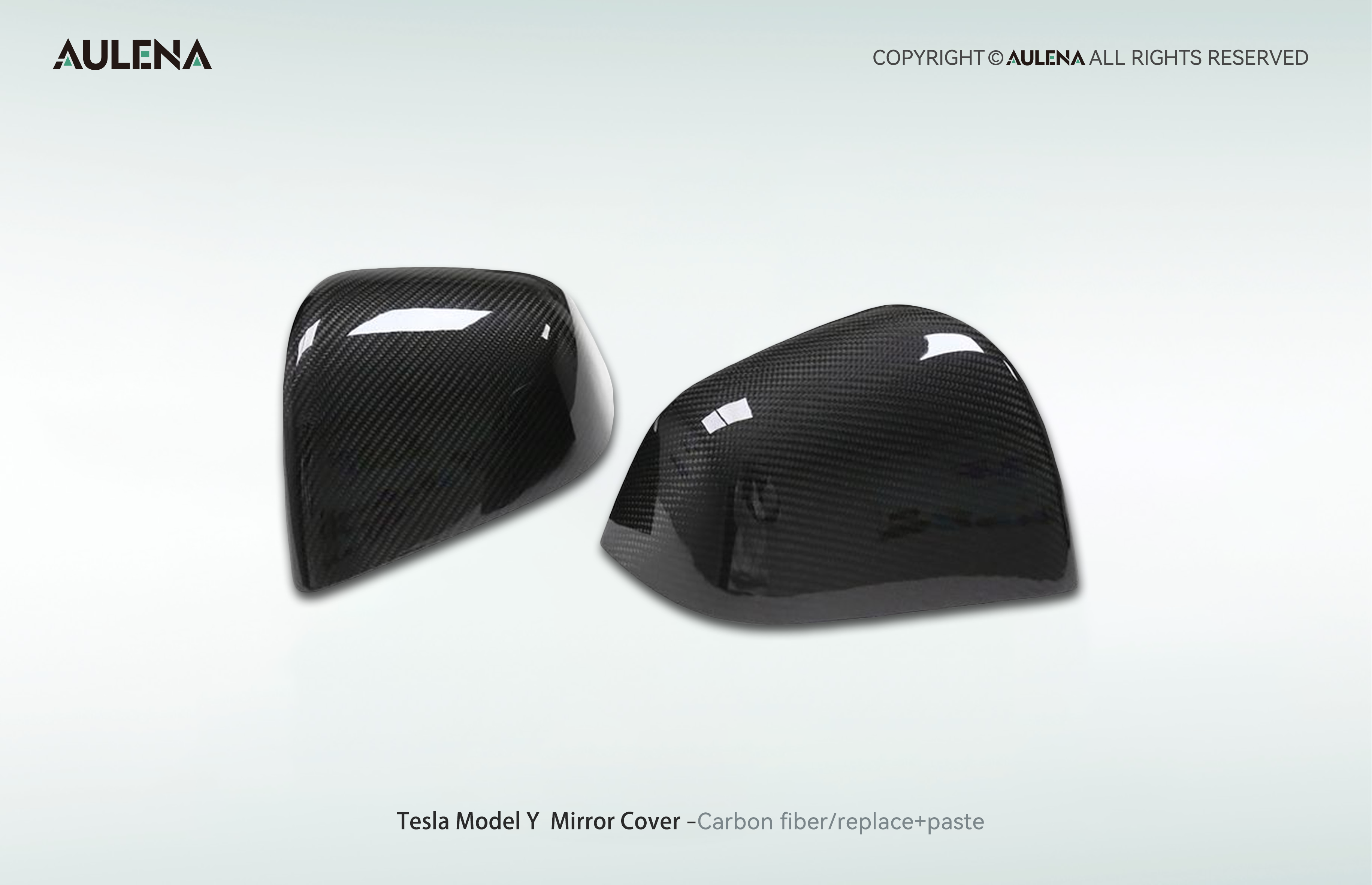 Tesla Model Y Aulena Design dry carbon performance Mirror Covers V1