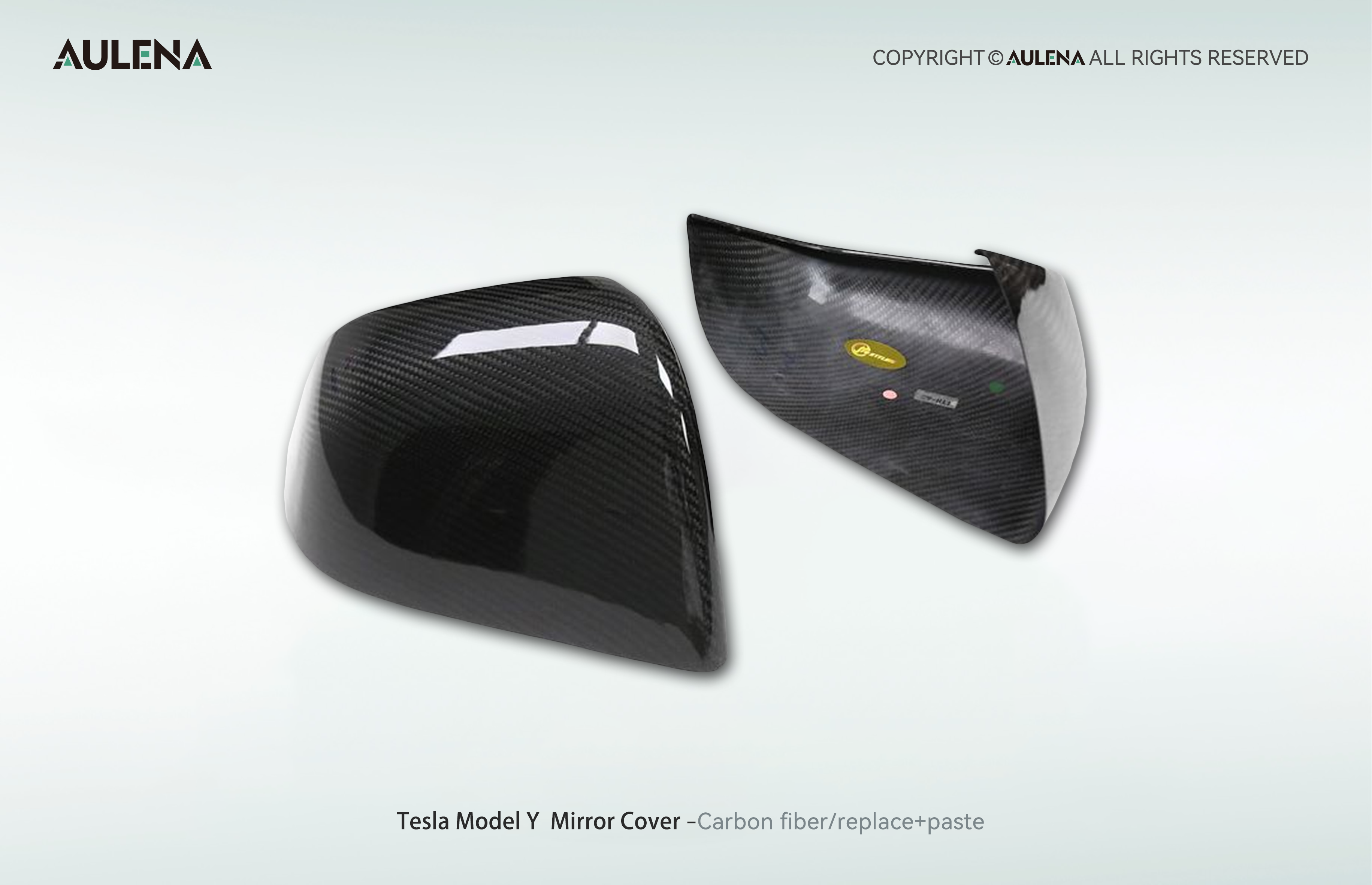 Tesla Model Y Aulena Design dry carbon performance Mirror Covers V1