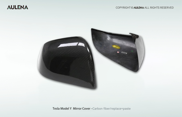 Tesla Model Y Aulena Design dry carbon performance Mirror Covers V1