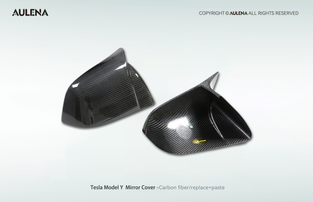 Tesla Model Y Aulena Design dry carbon performance Mirror Covers V2