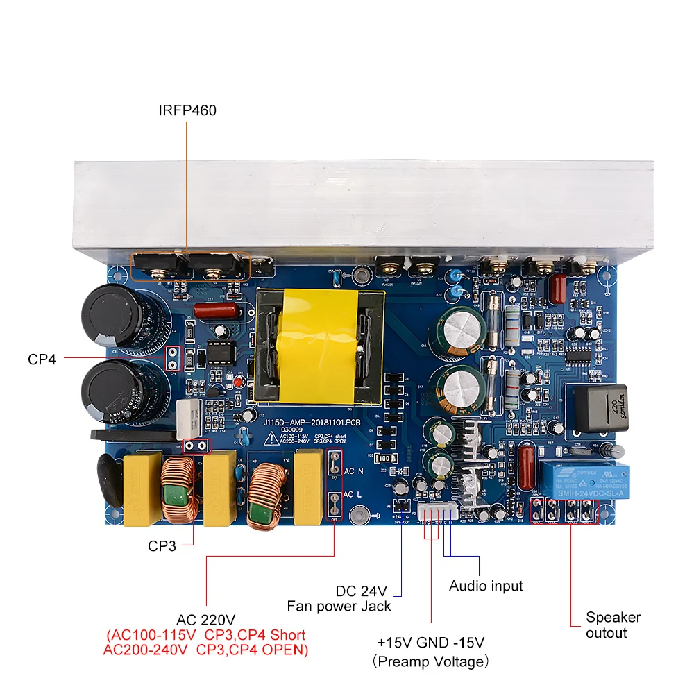 To 1000W Mono Channel Class D Digital High Power Digital Amplifier With Switching Power Supply Integrated Audio Board For DIY Amplifier Speaker Amp Home Theater