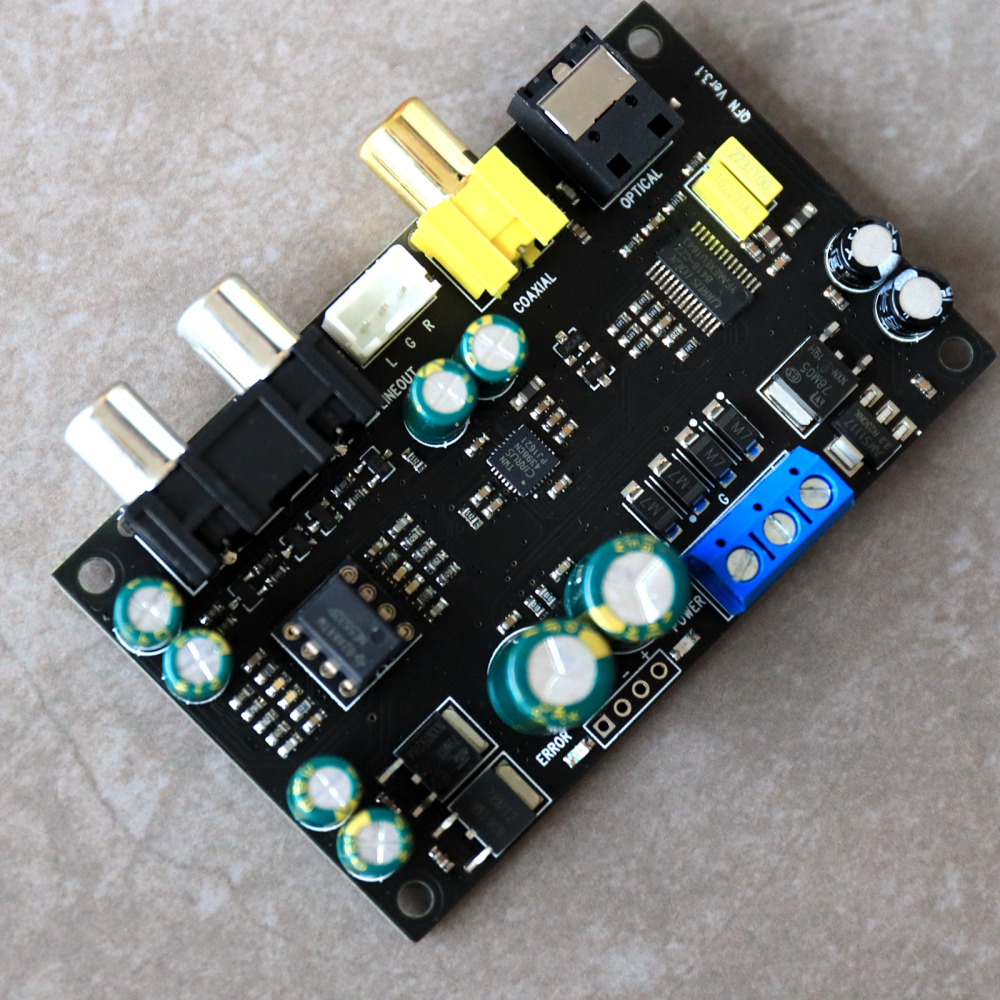 CS4398 Audio D/A Decoding Board DAC Module 16-24bit 32k-192kHz with CS8416 Optical, Coaxial Input, CS4398 Audiophile Audio DA Digital-to-Analog Converter, 5532DD Output