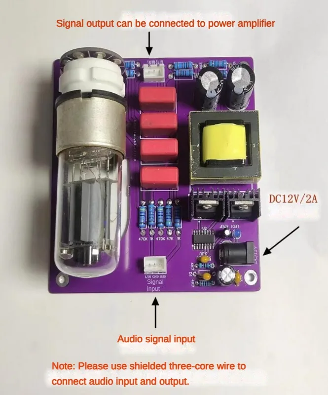 HiFi Tube Preamp DC power tube buffer pre amplifier 6N7P stereo HIFI amplifier