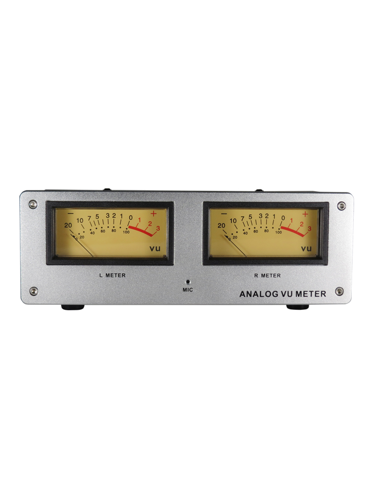 MIC-73 Sound-Activated Square VU Meter – Aluminum Panel, LED Warm Backlight, No Wiring Required