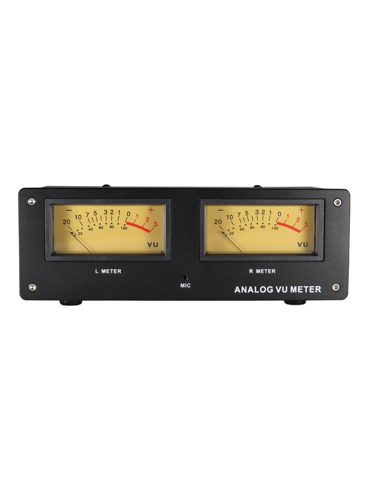 MIC-73 Sound-Activated Square VU Meter – Aluminum Panel, LED Warm Backlight, No Wiring Required