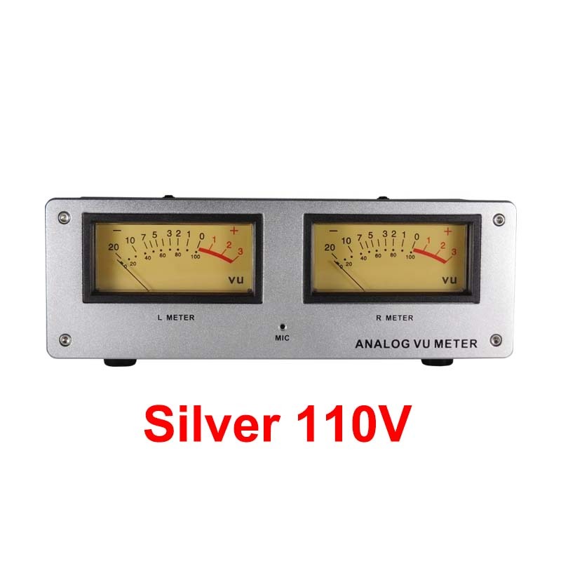 MIC-73 Sound-Activated Square VU Meter – Aluminum Panel, LED Warm Backlight, No Wiring Required