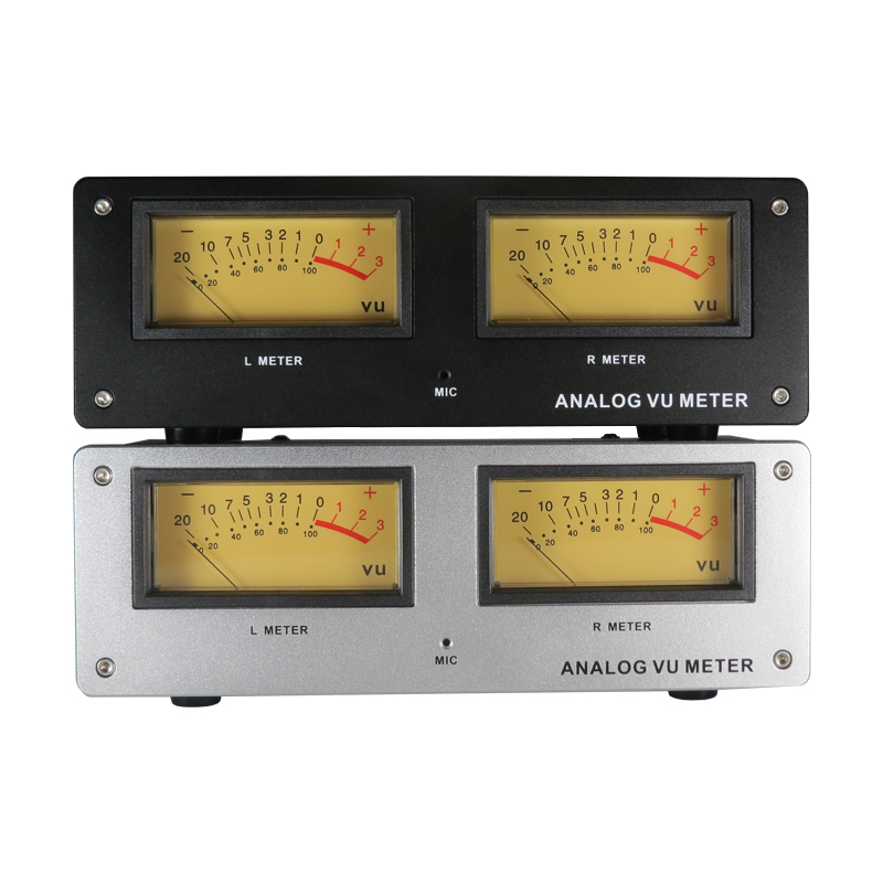 MIC-73 Sound-Activated Square VU Meter – Aluminum Panel, LED Warm Backlight, No Wiring Required