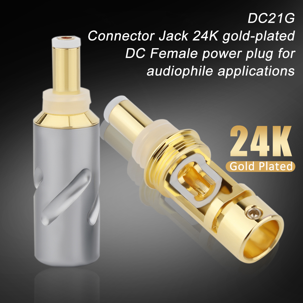 Monosaudio 24K Gold-Plated DC Power Connector - DC21/25, DC5.5x2.1mmx2.5 Plug and Socket for DIY Audio and Electronics Projects | High-Quality Gold-Plated Contacts for Superior Conductivity