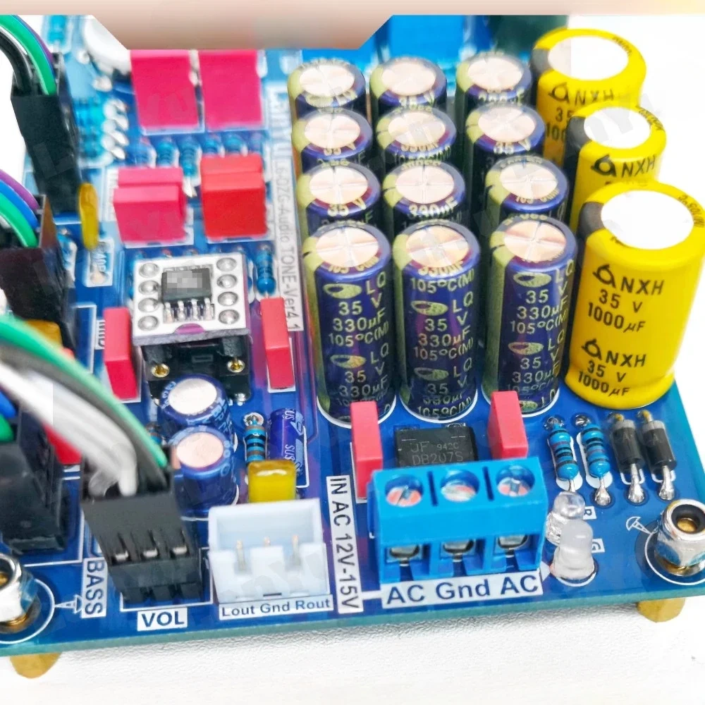 HIFI Preamp Tone Board 5654 Electronic Tube Preamplifier AD847 or AD712 OP AMP Potentiometer Extension AC 12V-15V