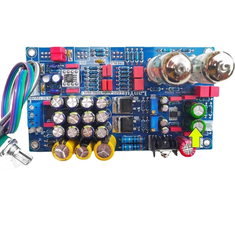 HIFI Preamp Tone Board 5654 Electronic Tube Preamplifier AD847 or AD712 OP AMP Potentiometer Extension AC 12V-15V
