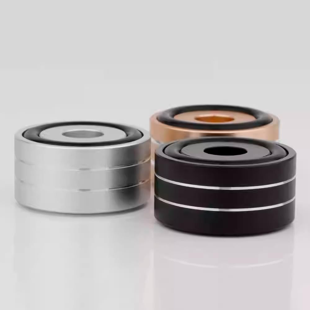 HiFi Speaker Isolation Feet Spikes Shock-absorbing Aluminum Tube Amp Vibration-damping Stand Feet CD Player Floor Protector Mat Subwoofer Vibration Absorber Non-Slip Record Player Base, 40*15mm Black