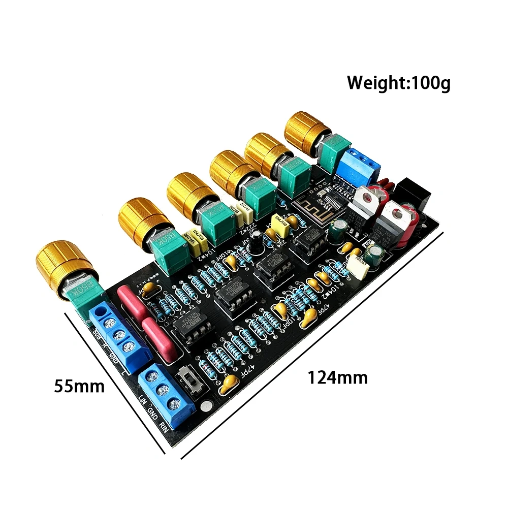 Bluetooth Preamp Tone Board 2.1 Channel Sound Source Processor Equalizer Sound NE5532 or OPA2604 OP AMP