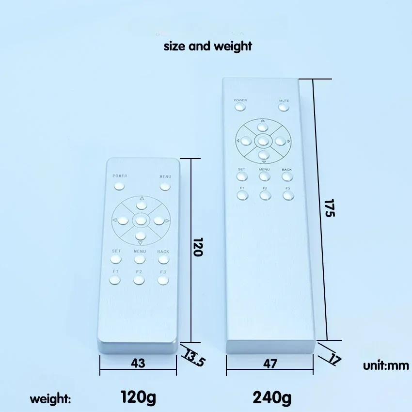 Aluminum Alloy Universal Learning Infrared Remote Control 13 keys for DAC Amplifier CD DVD TV Set-top Box