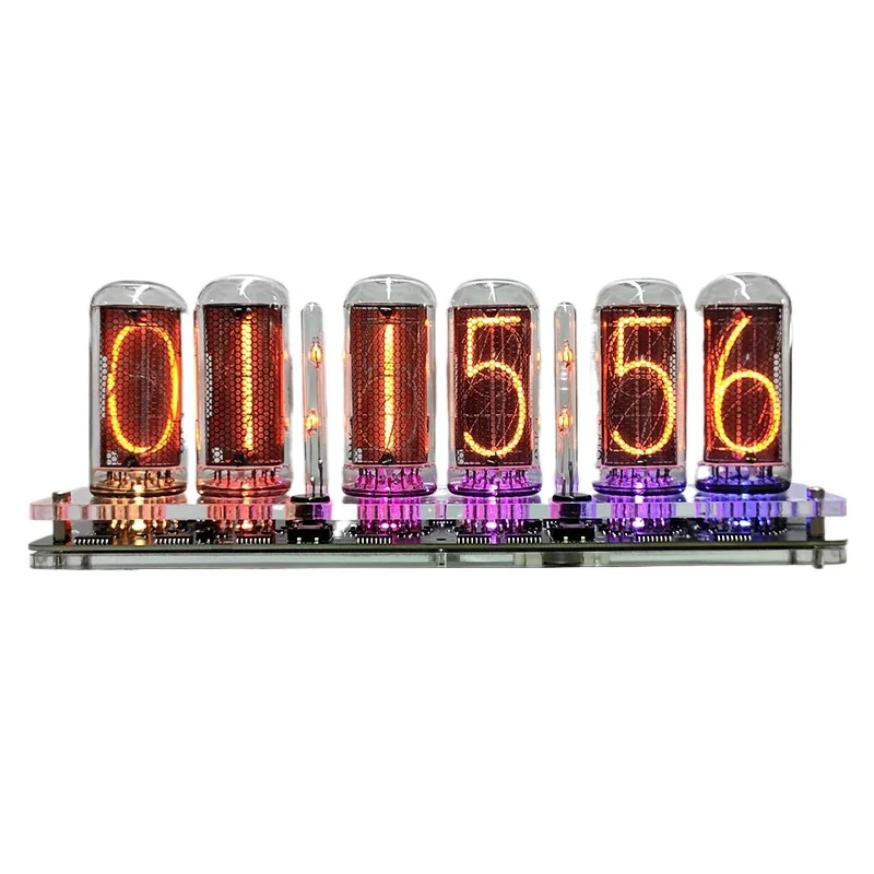 6-bit IN-18 Glow Tube Clock Module Nixie Clock Audio Accessories with Backlight Clock Digital USB 5V