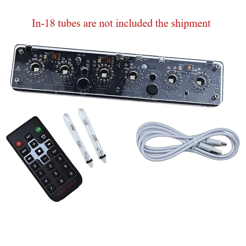 6-bit IN-18 Glow Tube Clock Module Nixie Clock Audio Accessories with Backlight Clock Digital USB 5V