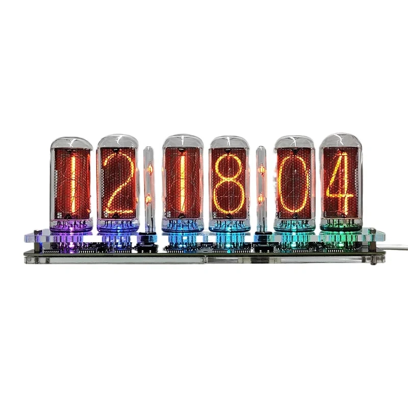 6-bit IN-18 Glow Tube Clock Module Nixie Clock Audio Accessories with Backlight Clock Digital USB 5V