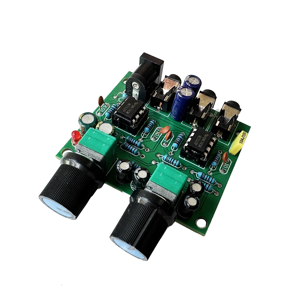 Two Way Audio Mixing Amplifier Board Stereo 2 in 1 Out for Heaphone Pre-amplifier