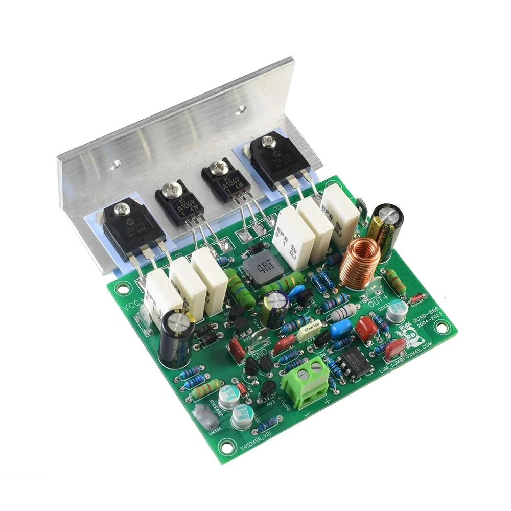 QUAD606 Board 2SD718*6 125W 8R/ 250W 4R Mono Power Amplifier TLC271 OP AMP with Angle Aluminum DC25V to 55V