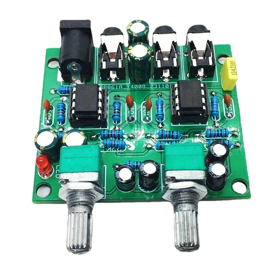 Two Way Audio Mixing Amplifier Board Stereo 2 in 1 Out for Heaphone Pre-amplifier