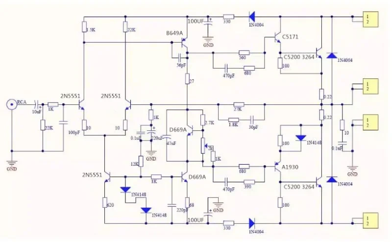 2SC3264 HIFI 120W Power Amplifier Board Refer To The Golden Voice Route