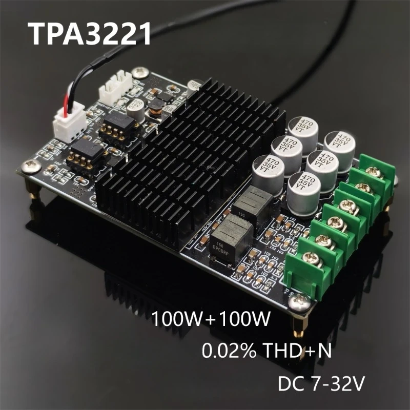 TPA3221 Class-D Digital Dual Channel Amplifier Board HIFI 100W+100W Audio Amplifier Finished Module DC7V-32V