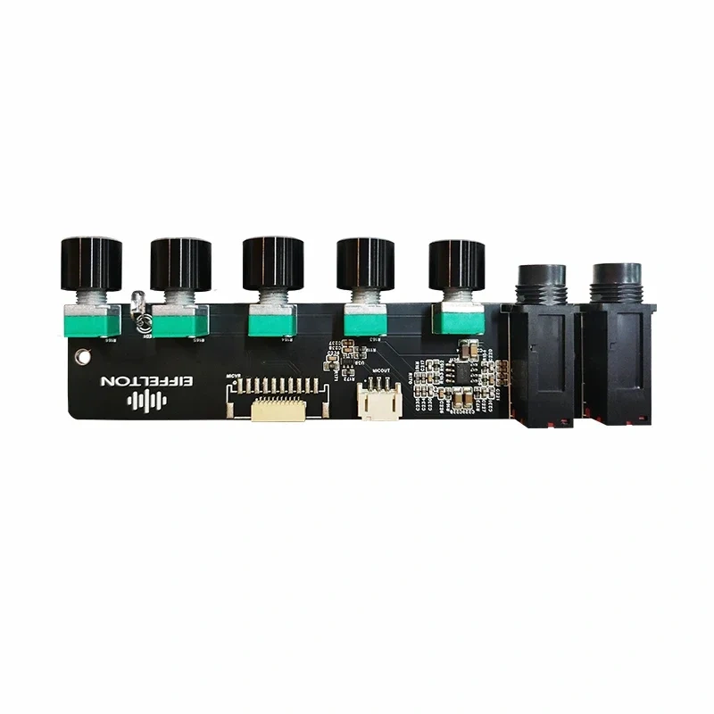 DSP2.1 Bluetooth 5.0 Digital Subwoofer Power Amplifier Board 100W+50W*2 Microphone with Volume Adjustment Knob Module