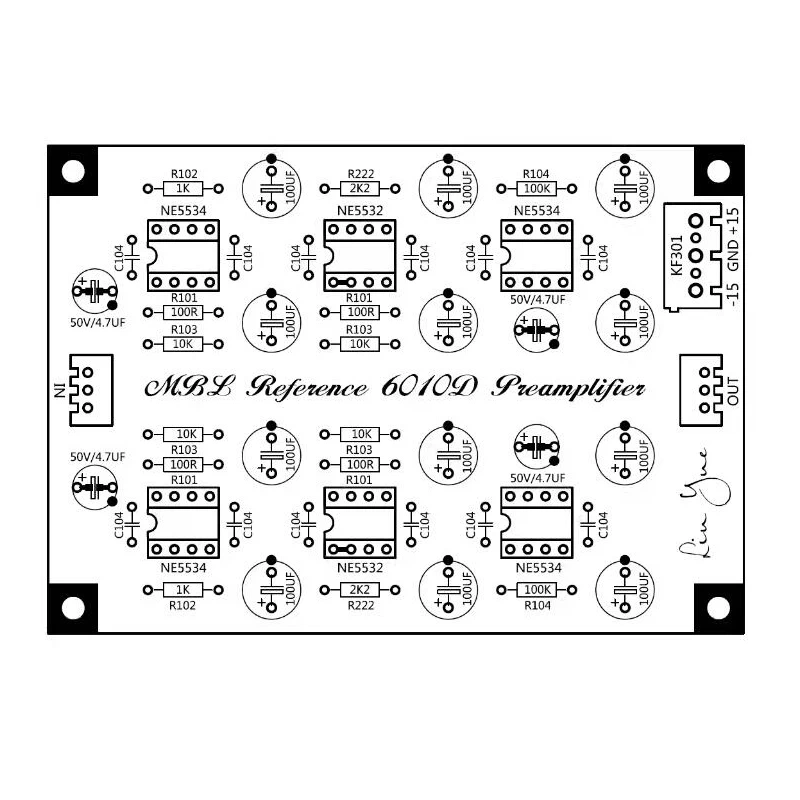HIFI Class A Power Amplifier OPA2604 NE5532 OP AMP Preamp Board Refer To MBL6010 DC12V-15V