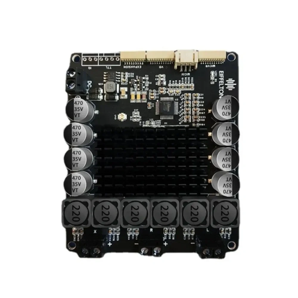 DSP2.1 Bluetooth 5.0 Digital Subwoofer Power Amplifier Board 100W+50W*2 Microphone with Volume Adjustment Knob Module