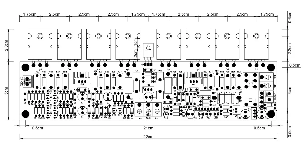ClassAB HIFI Toshiba A1943 C5200 Mono 400W A Fully Symmetrical Differential Amplifier Circuit Board DC18V-90V