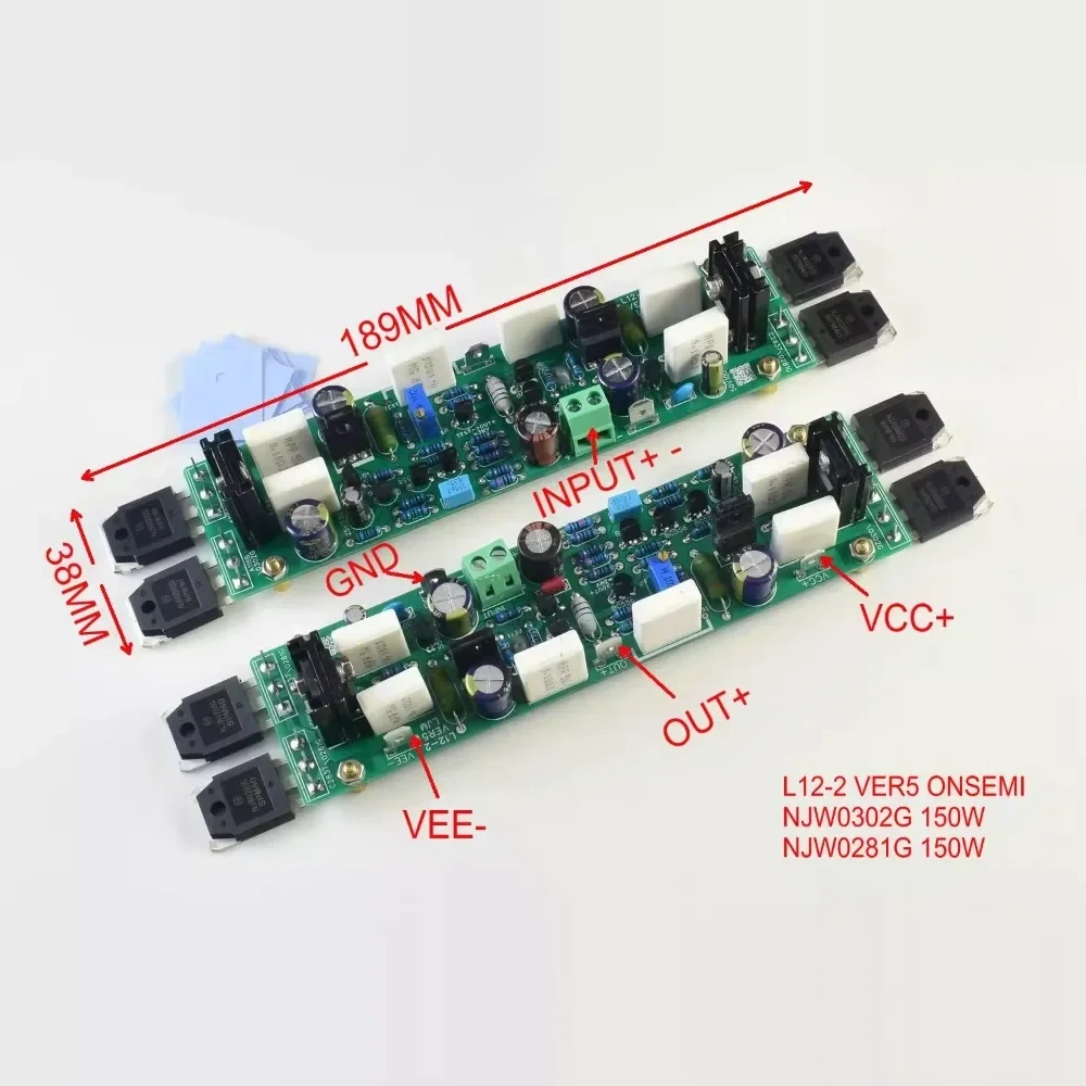 L12-2 Dual Channel Amplifier Board 150W+150W HiFi Stereo Audio Power DC12V-55V