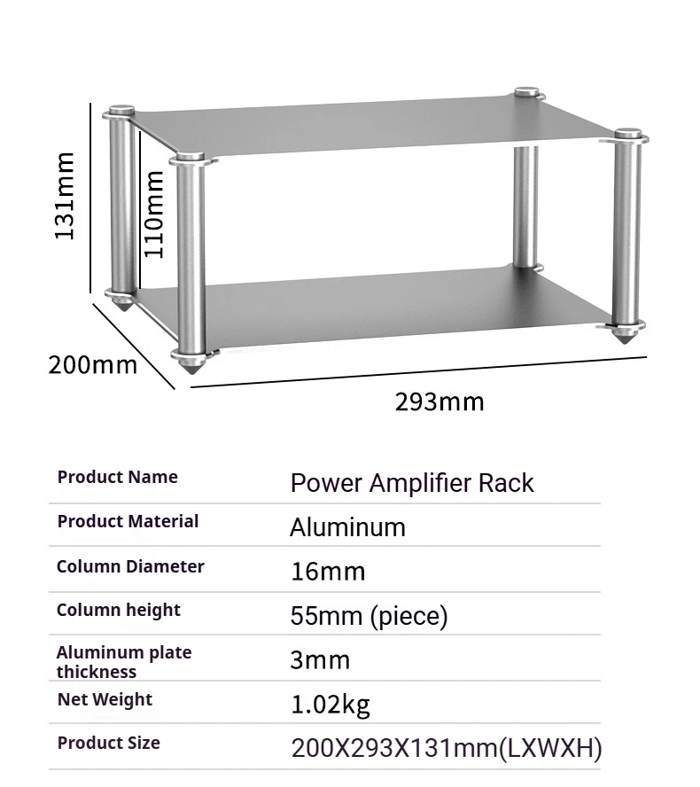 SUCA Aluminum Alloy Amplifier Rack HIFI Amplifier Headphone Amplifier Decoder Full Metal Audio Stand Two-Layer Three-Layer