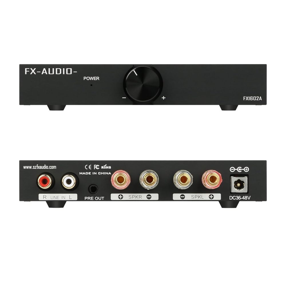 FX-Audio FX1602A 2.1 Channel Power Amplifier, TPA3255 Hi-Fi Stereo Desktop Amp with PRE Out for Active Subwoofer, High-Power Mini Amplifier for Passive Bookshelf Speakers & PC Audio