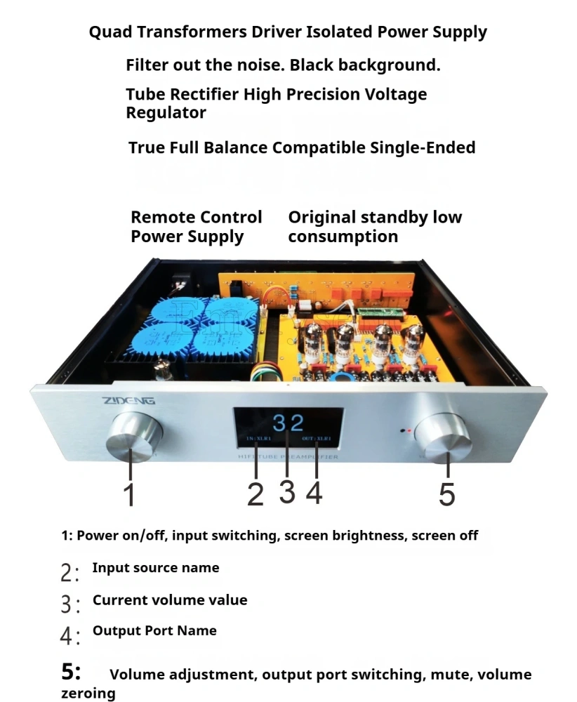 6DJ8 / 6922 Fully Balanced R2R Tube Preamplifier Reference ARC with Balanced & RCA Input/Output,