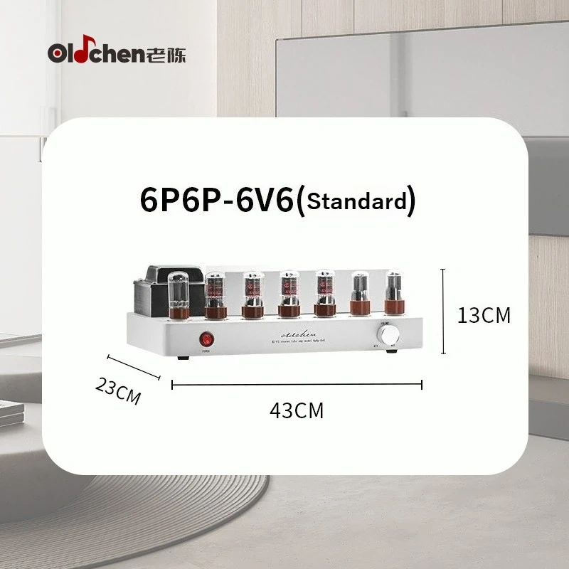 Oldchen 6P6P 6V6 Push-Pull Tube Amplifier HiFi Stereo Integrated Amp with Bluetooth 5.0 Audiophile Vacuum Tube Power Amplifier