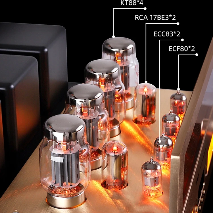 280W*2 KT88 Tube Amplifier Class A Push-Pull JUED D99 HiFi Audiophile FET Power Amp BT 5.1 LDAC USB XLR Integrated Amplifier