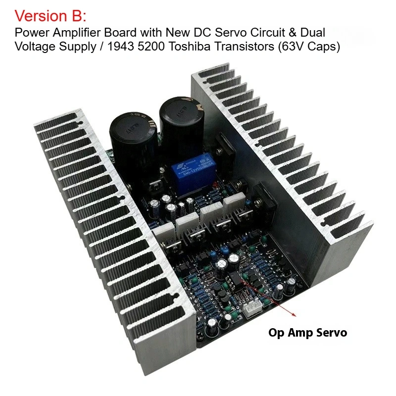 Assembled DIY High-Power Class AB Amplifier Board with Original Toshiba 2SA1943 & 2SC5200 Matched Pair Transistors