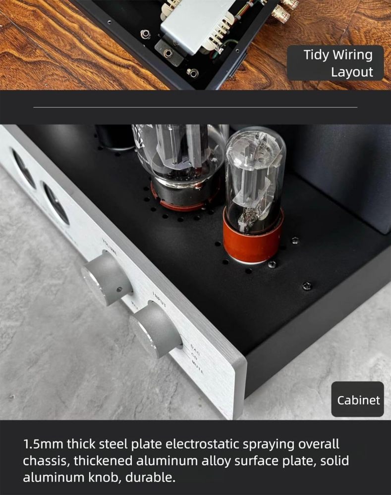 Oldchen KT88-K1 Tube Amplifier, Single-Ended Class A Integrated Amplifier 6H8C 5U4G KT88 Vacuum Tubes Amp for Home Audio, High-Fidelity Stereo Speaker