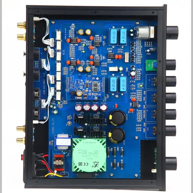 E200 HiFi Preamplifier, Class-A Dual Mono Preamp with Tone Control, ALPS27 Potentiometer, Optional Bluetooth & XLR