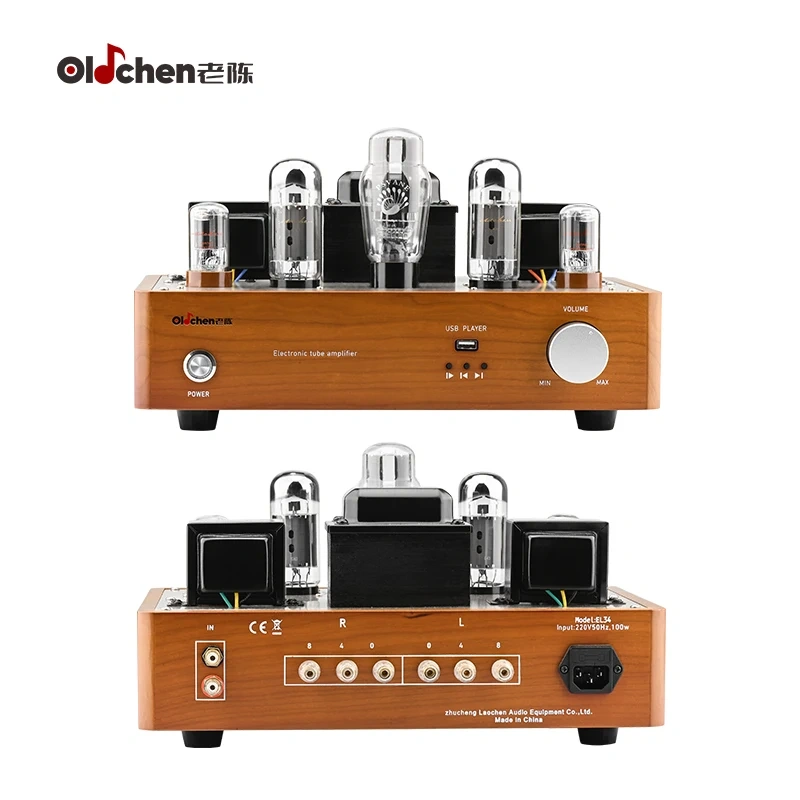 Oldchen 6CA7 Tube Amplifier Bluetooth 5U4G 6SN7GT EL34 Amp USB Lossless