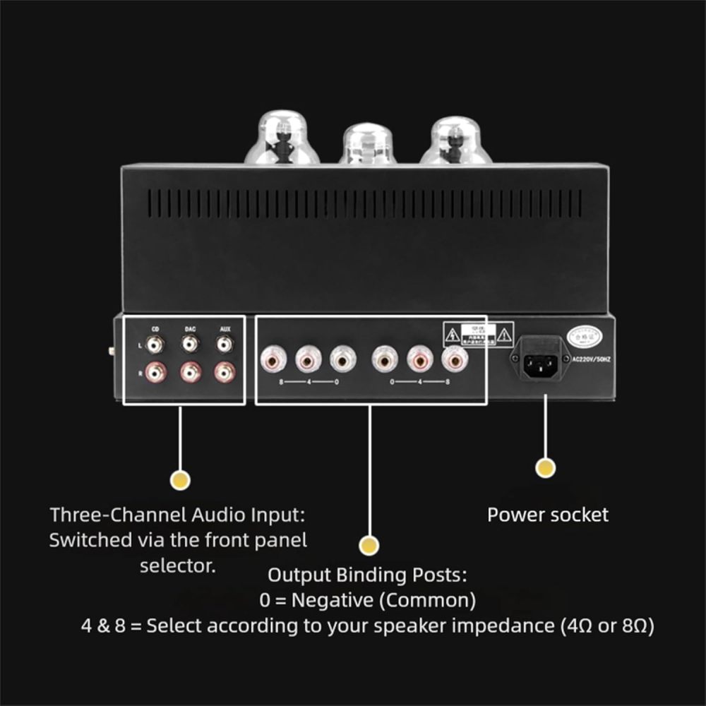 Oldchen 300B Tube Amplifier, Single-Ended Class A Integrated Amp, Hand-Wired Point-to-Point, 9W*2, Dual VU Meters, 300B-SE / 6SN7GT / 5U4G Tubes (Silver, Upgrade Version)