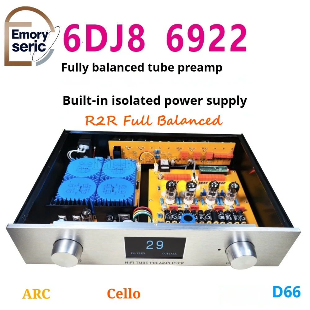 6DJ8 / 6922 Fully Balanced R2R Tube Preamplifier Reference ARC with Balanced & RCA Input/Output,
