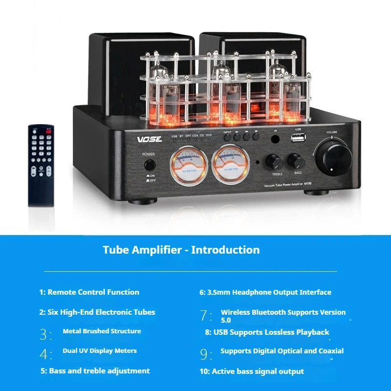 Vose M100 Wireless Bluetooth HiFi Tube Amplifier