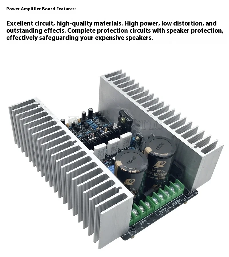 Assembled DIY High-Power Class AB Amplifier Board with Original Toshiba 2SA1943 & 2SC5200 Matched Pair Transistors
