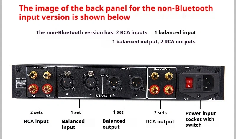 E200 HiFi Preamplifier, Class-A Dual Mono Preamp with Tone Control, ALPS27 Potentiometer, Optional Bluetooth & XLR