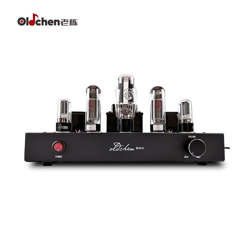 Oldchen EL34 Single-Ended Class A Tube Amplifier, Hand-Wired Point-to-Point HiFi Integrated Amplifier for Home Audio, Home Theatre Vacuum Tube Power Amplifier 10W, Black