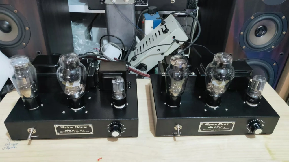 300B 6SN7 Push 5U4G Single-Ended Class A Tube Amplifier Stereo Set, Hand-Wired Point-to-Point 8W x2 for Home Audio