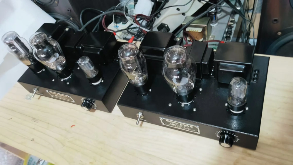 300B 6SN7 Push 5U4G Single-Ended Class A Tube Amplifier Stereo Set, Hand-Wired Point-to-Point 8W x2 for Home Audio